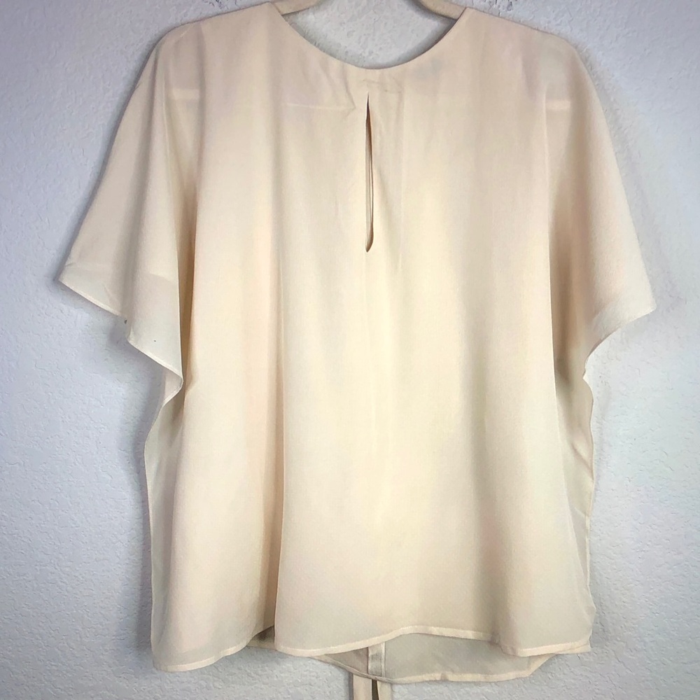 Etro Cream Short Sleeve Keyhole Blouse